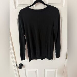 J. Jill Black Pima Crew-Neck Long Sleeve Tee, size M